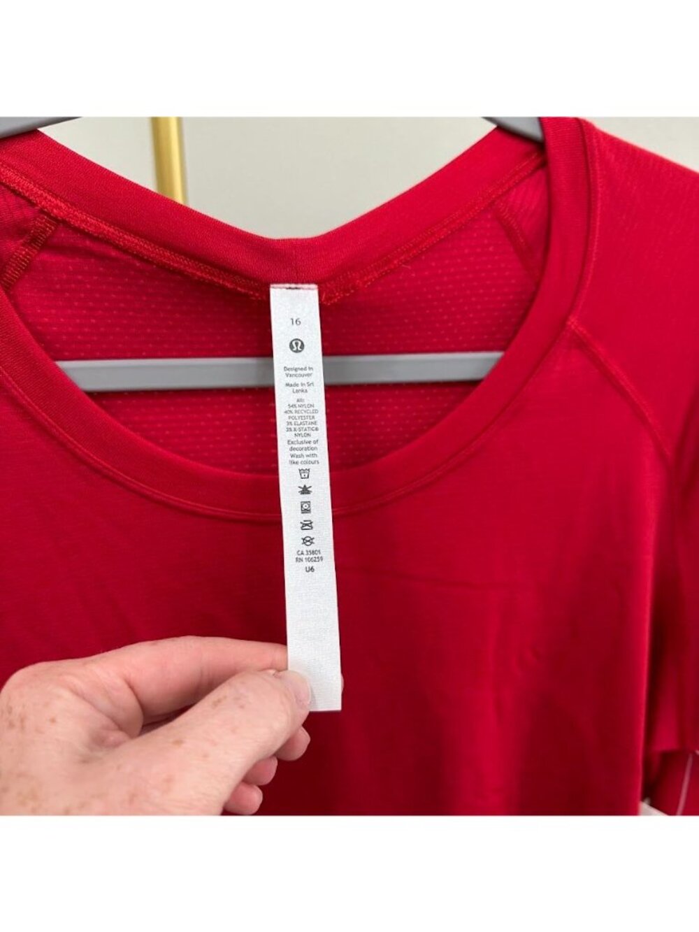 Lululemon Swiftly Tech Long Sleeve 2.0 Crew Shirt Dark Red Womens Plus Sz 16 NEW - Picture 3 of 6